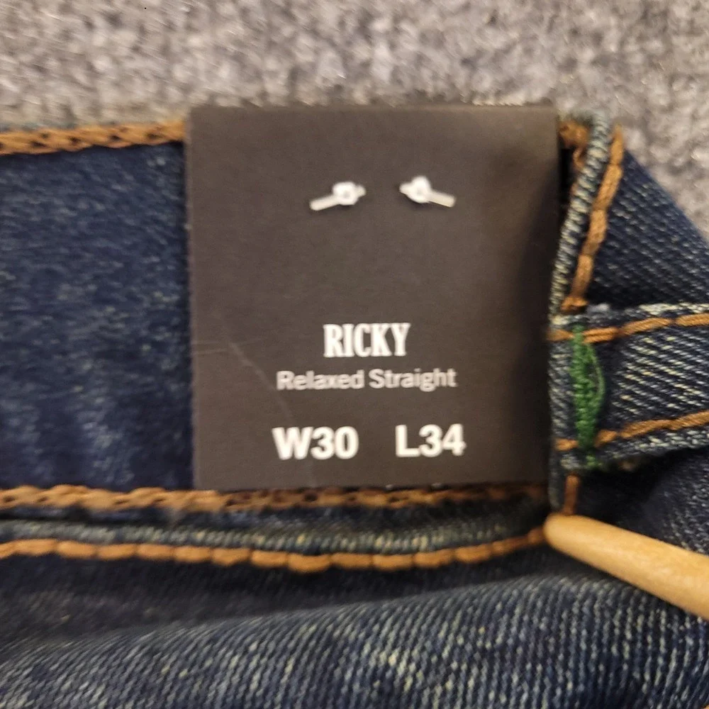 NWT True Religion‎ Ricky Big T Relaxed Straight 30x34 Mid Rise Stretch $199 MSRP